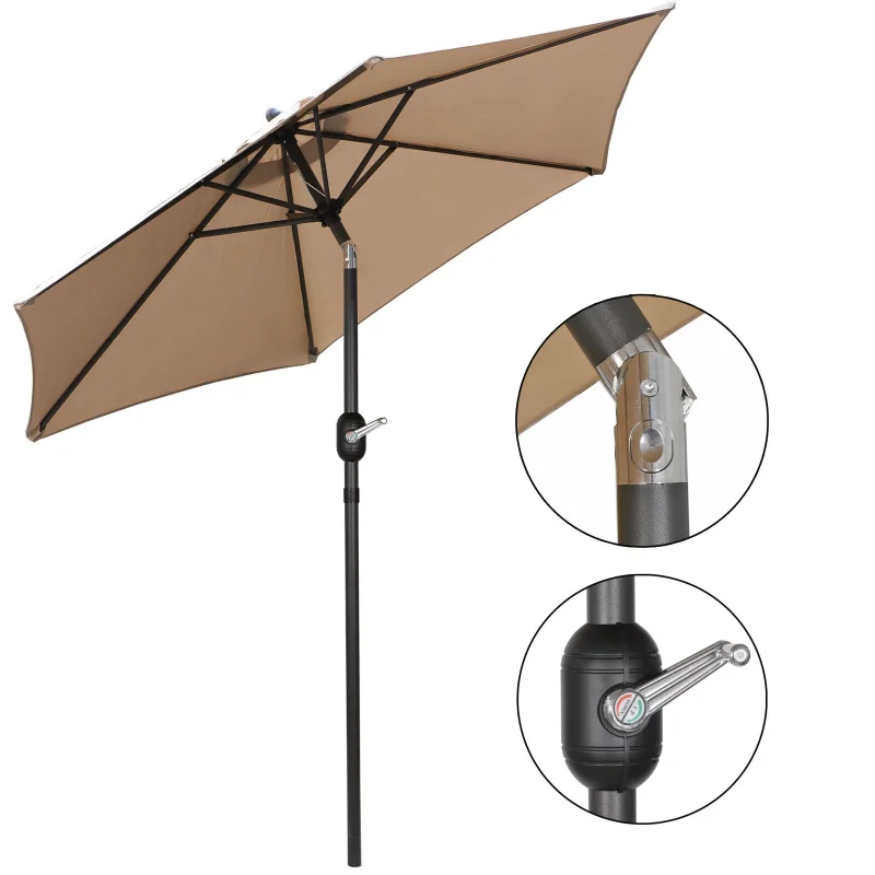 SUGIFT 7.5' Piață în aer liber Patio de Așteptat, nuanta Bej, umbrele, umbrele de plajă în aer liber umbrela2
