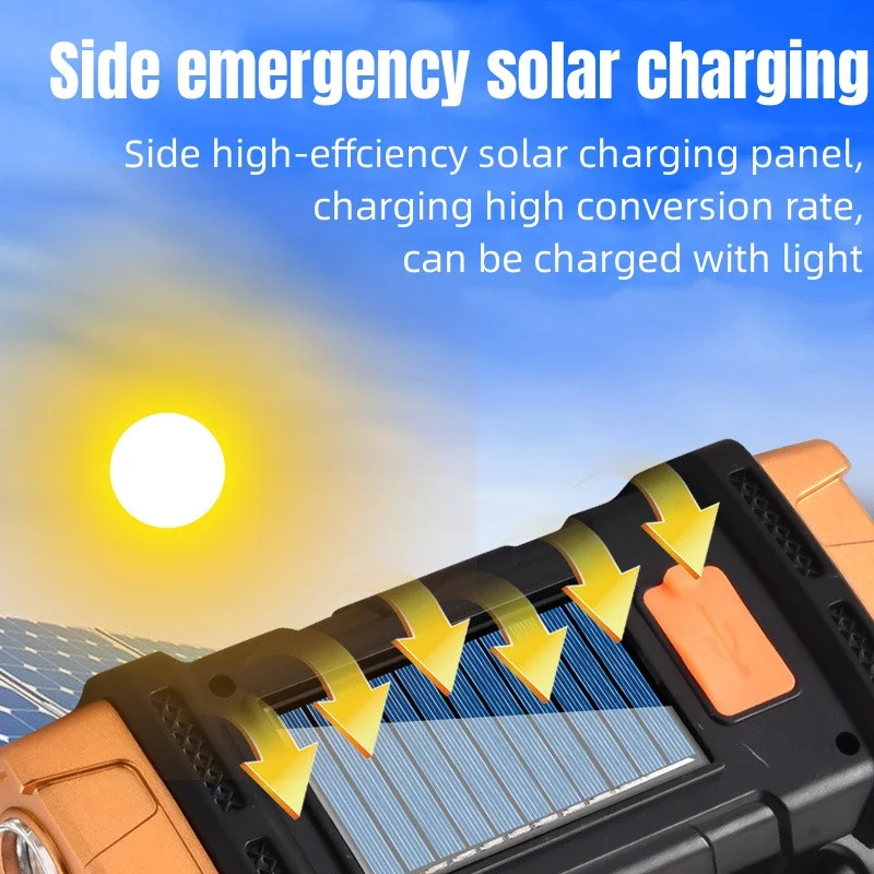 Solar Lanterna LED-uri USB Reîncărcabilă Proiector portabil Portabil Lanterna Power Bank Lanterna Cu COB Activitatea Solară pentru Tabără2