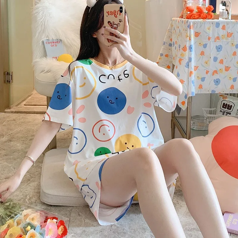 Vara Femei Fata De Moda Scurt Pijamale, Costume De Student De Desene Animate Drăguț Faux Mătase Pijamale Seturi2