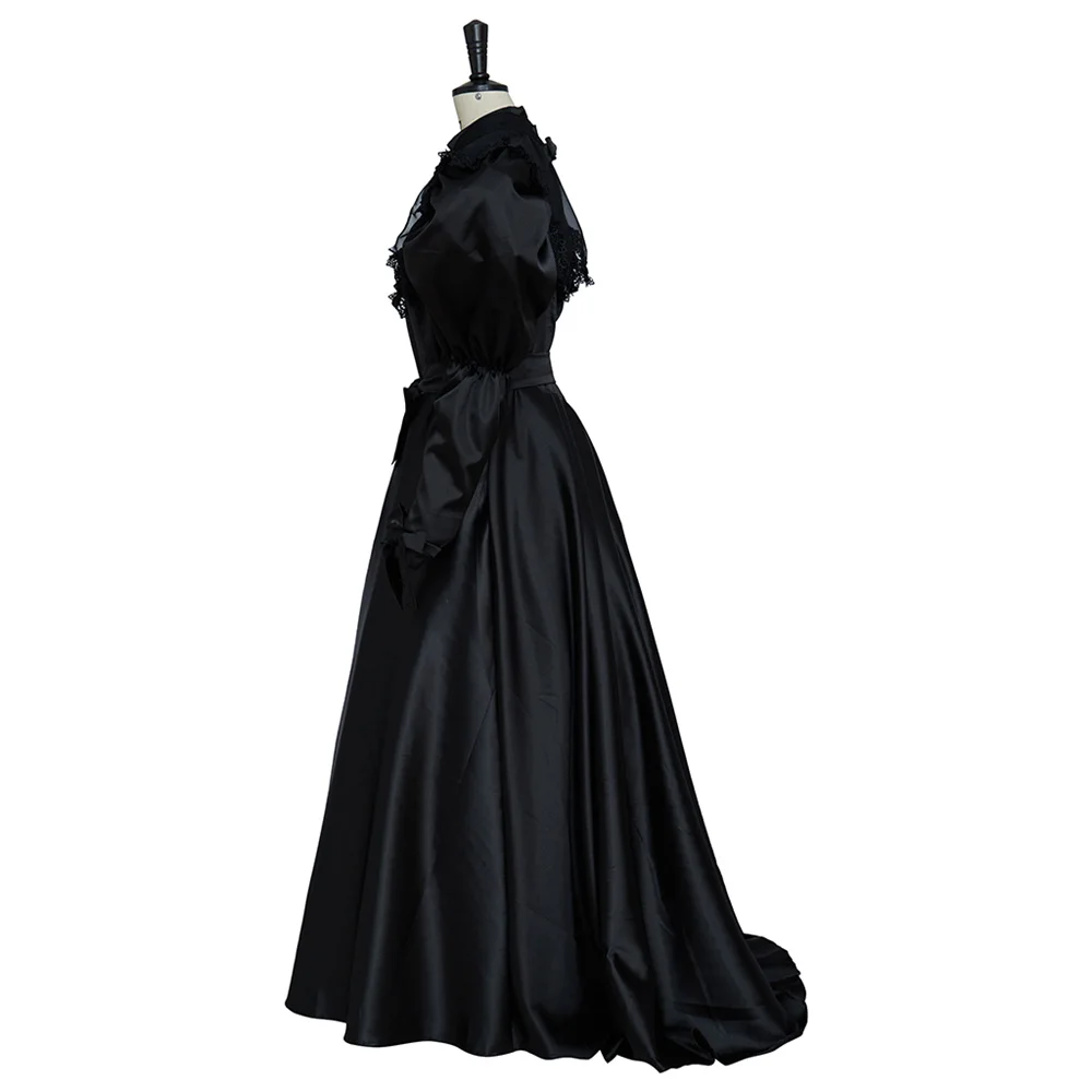 Victorian Medieval Rochie Renașterii Negru de Doliu Haine Femei Cosplay Costum de Halloween Bal Printesa Rochie Plus Dimensiune 3XL2