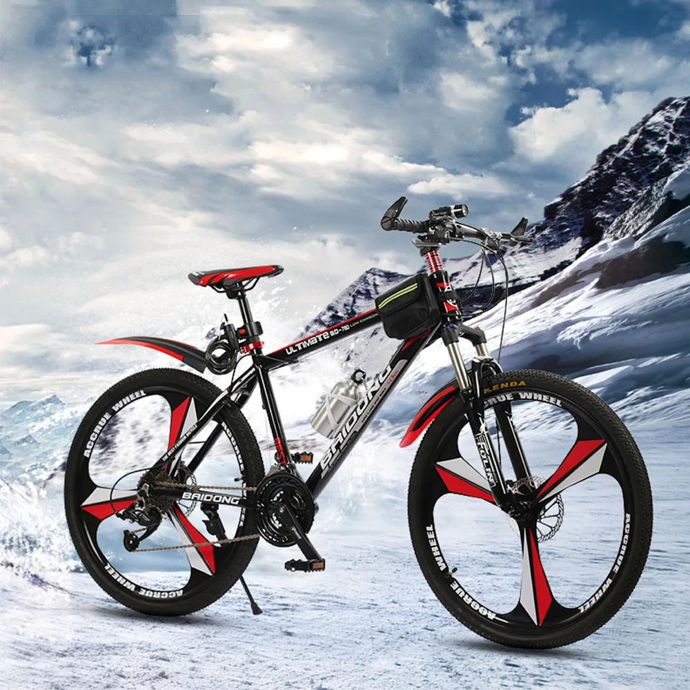 Viteză Variabilă Bicicleta 26 Inch Biciclete De Munte De Oțel Carbon De Înaltă Cadru Ranforsat Din Față Și Din Spate Mecanice Pe Disc Frâna Moda2