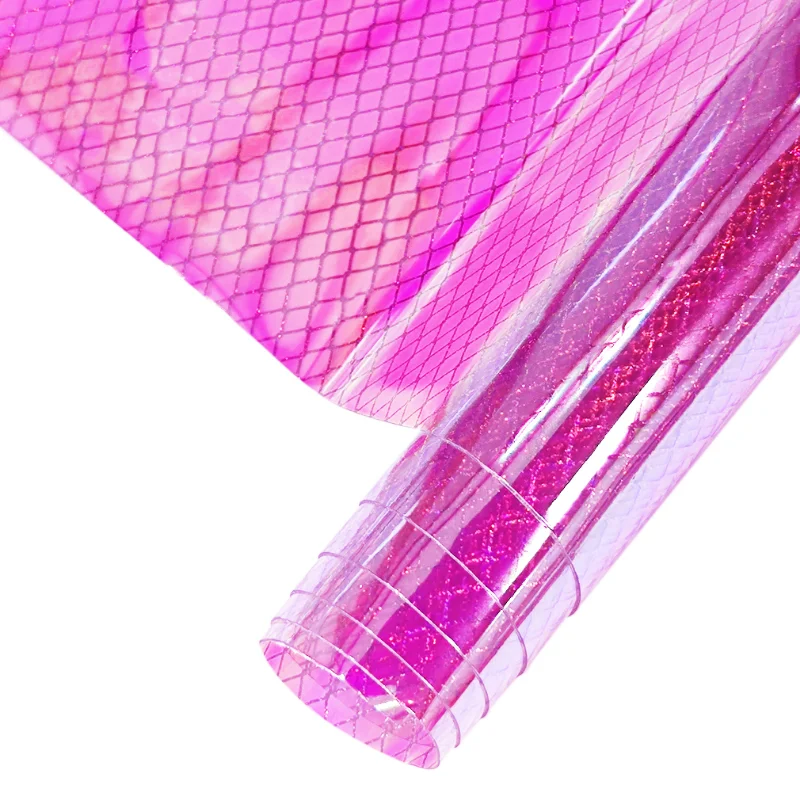 Zăbrele transparente din PVC super holografice transparente de vinil imitatie de piele foaie pentru DIY cercei arc sac de meserii DIY de producție2