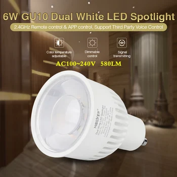 6W GU10 Dual LED Alb lumina Reflectoarelor 220V Control Wireless Inteligent Reglabil Luminozitatea Becului;2.4 G Wifi APP de Control nevoie meci WL-Revizuit1