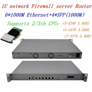 Intel i5 3470 3.2 G i7-3770 1U Firewall Server 6*intel 1000M i211 Gigabit LAN cu 4*SFP 1000M suport ROS Mikrotik RouterOS