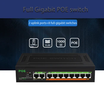 Gigabit POE switch Comutator de Rețea Ethernet Built-in de alimentare de Internet Splitter 2+8 port VLAN switch RJ45 Hub 10/100/1000mbps