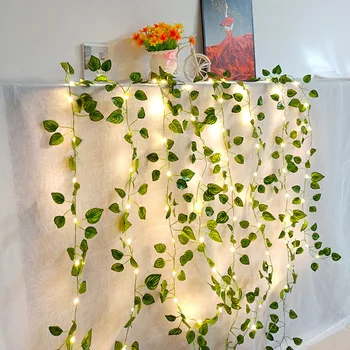 20/100 Led-uri Verzi de Frunze de Lumini Zână Șir Artificiale Ivy Ghirlanda de Cupru Șir de Lumini pentru Buchete de Nunta Decoratiuni Dormitor