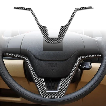 Pentru Honda CRV 2011-2017 Volan Masina Autocolant Acoperire Reală Fibra de Carbon, Masina Cadru Decorative de Interior Accesorii de Protectie