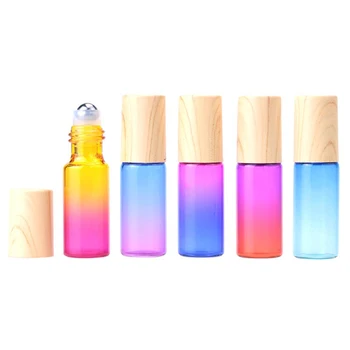 5PCS *5ML de Sticlă Rollerball Sticle 5ml Gradient de Culoare Gol Esențiale Sticla de Ulei Kit de Călătorie Cosmetice Reîncărcabile Sticla