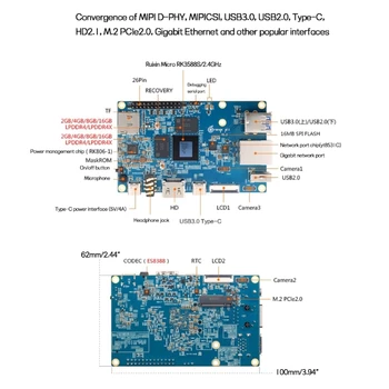 pentru Orange Pi 5 Consiliul de Dezvoltare 4GB 8GB RK3588S 8-core pe 64-bit Procesor 1000M Gigabit-Ethernet 2.4 Ghz M2 PCIE de Înaltă Calitate