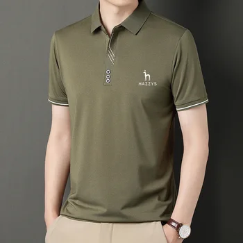 HAZZYS Bărbați Golf tricou Primavara Vara Barbati Maneca Scurta Top pentru Tineret Moda Casual Simplu Rever Culoare Solidă Tricou Polo Pânză de Bază