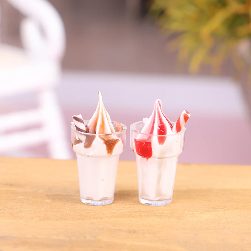 1:12 Casă De Păpuși În Miniatură Înghețată De Casă De Păpuși Bucătărie Alimentare Accesorii Mini Milkshake Cu Inghetata De Bucătărie Jucarii3