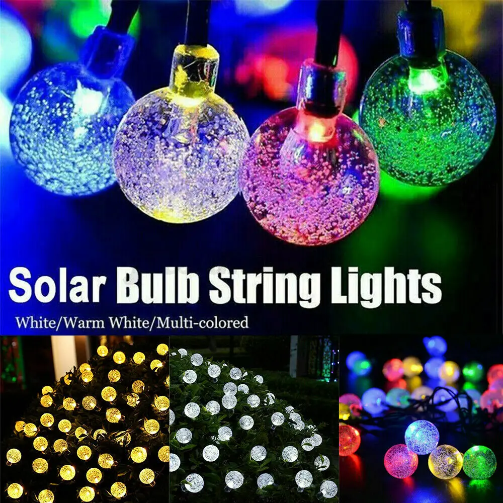 100 LED glob de Cristal LED Lampa Solara LED-uri de Putere Șir de Lumini de Basm Solare Ghirlande Grădină Crăciun Decor în aer liber3