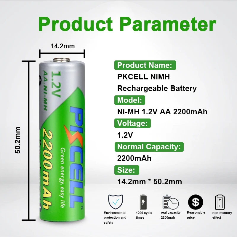 16PCS PKCELL NIMH AA Acumulator 1.2 V 2200MAH 2A Baterie Precharge LSD Baterii Ni-MH pentru Camera de jucarii3