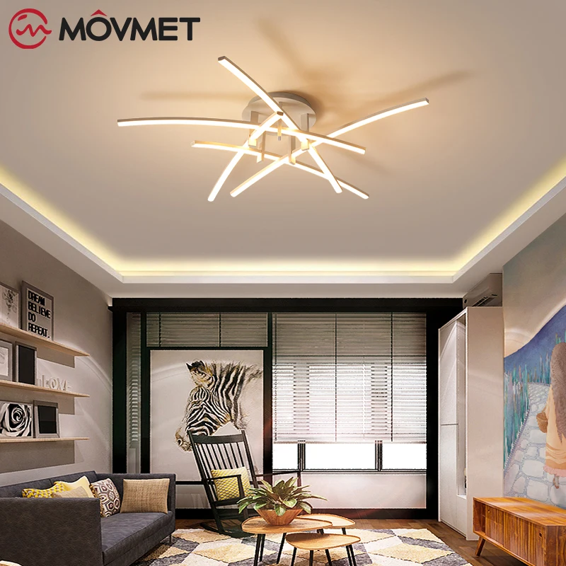 2021 Moderne LED Lampă de Plafon Pictat de Aur Cu Metal Acrilic Pentru Living Studiu Dormitor Interior Alb Mat Iluminat Acasă3