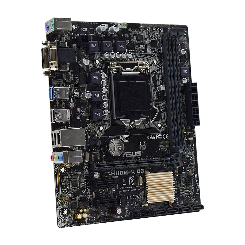 ASUS H110M-K D3, socket LGA 1151Motherboard DDR3 Intel H110 Placa de baza 32GB CI-E 3.0 USB3.0 PCI-E 3.0, Micro ATX ForCore i3-7300 procesoare3