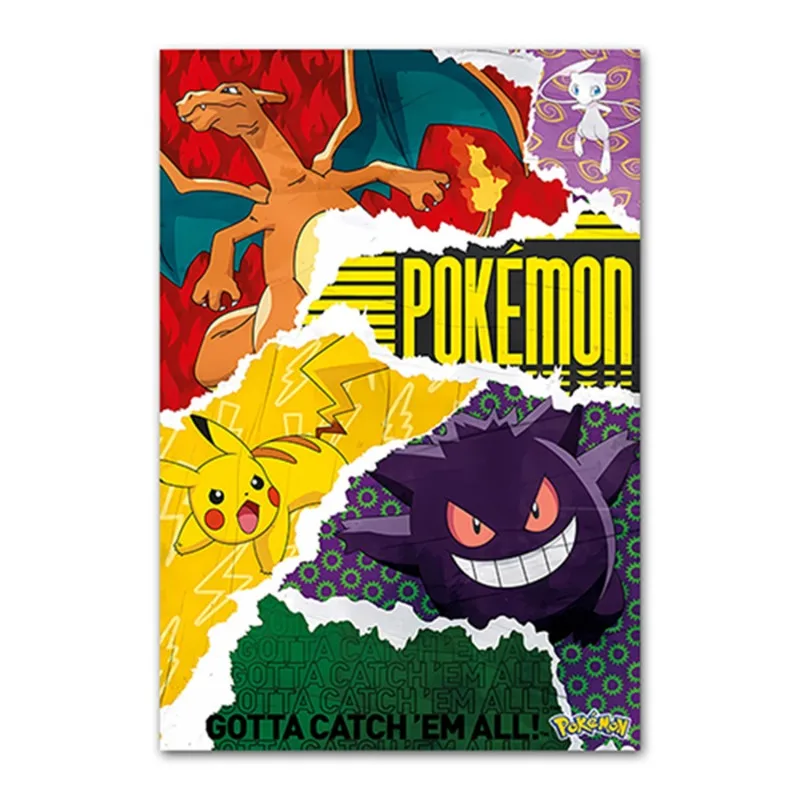 Anime Poster Cu Pokemon Pikachu De Perete De Artă De Desene Animate Drăguț Cameră Decor Estetic Anime Periferice Decor Acasă Hârtie Poster Copii Cadouri3
