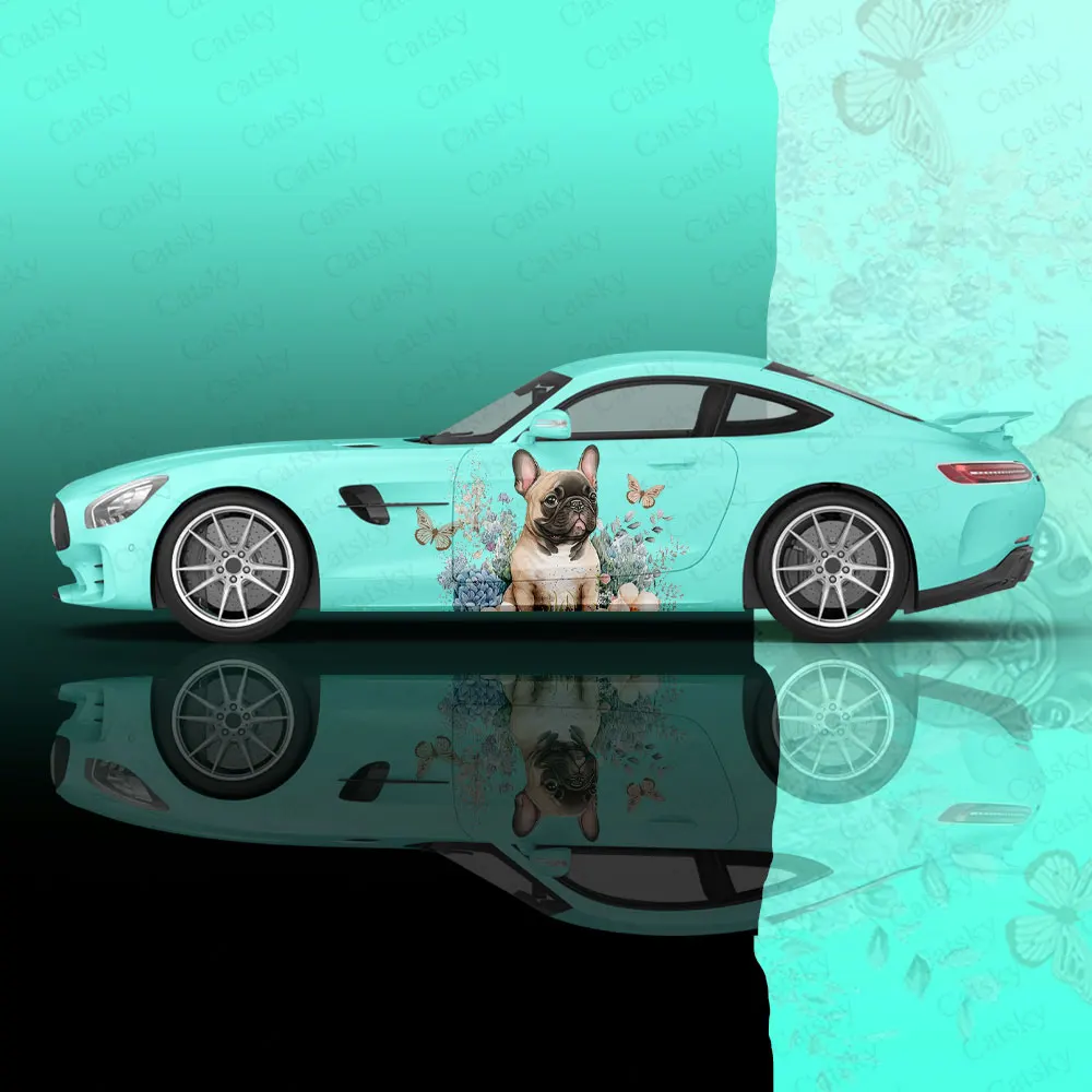 Câine Animal și Flori Mașină Folie Proteja Autocolant Auto Decal Autocolant Creatoare Universale Masina de Dimensiuni Corp Aspectul Decorativ Autocolant3