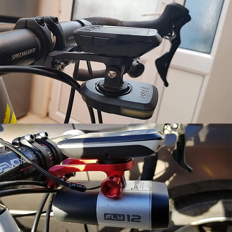 De aluminiu din Fata Computer Bicicleta Combo Extensia de Montare pentru Wahoo Elemnt,Bolt,Mini,GPS, Camera de Sport și de Biciclete Lumina3