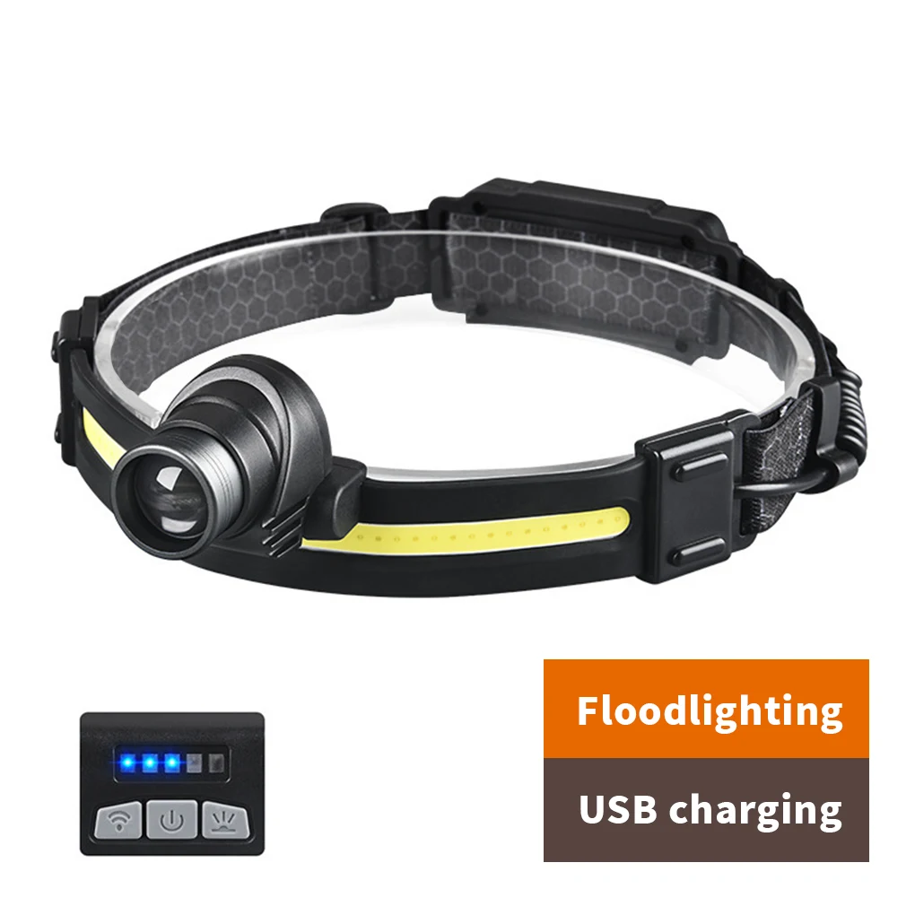 Far USB Reîncărcabilă de Mare Capacitate Baterie de Lumina Puternică a Farurilor Impermeabil Cap Lanterna de Pescuit, Camping Negru 23