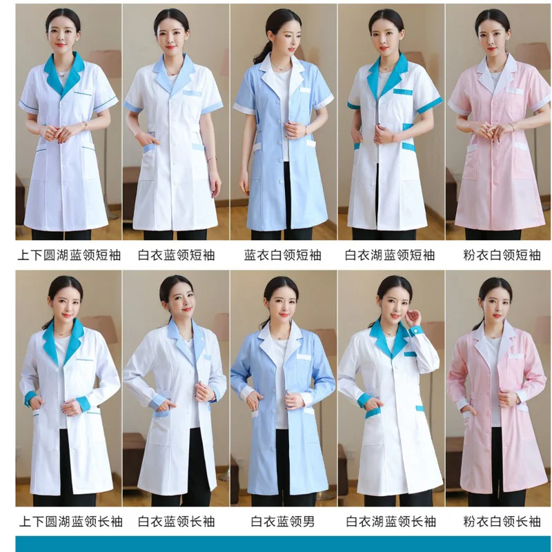 Farmacie haine de lucru, pentru femei, haine albe, cu mâneci lungi haine doctor, asistentă medicală cu mânecă scurtă de frumusețe farmacie de spital speciale3