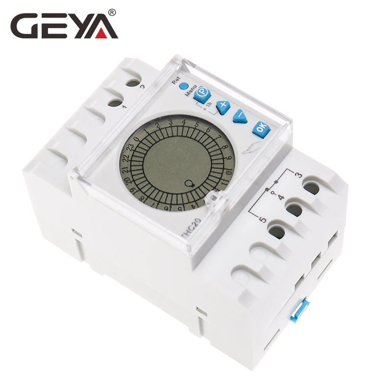 GEYA 24 de Ore, Timp Programabil de Control Comutator 20A AC220V cu Mare LED Lumina Sceen Daylight Saving Timer Electronic THC-20-1C3