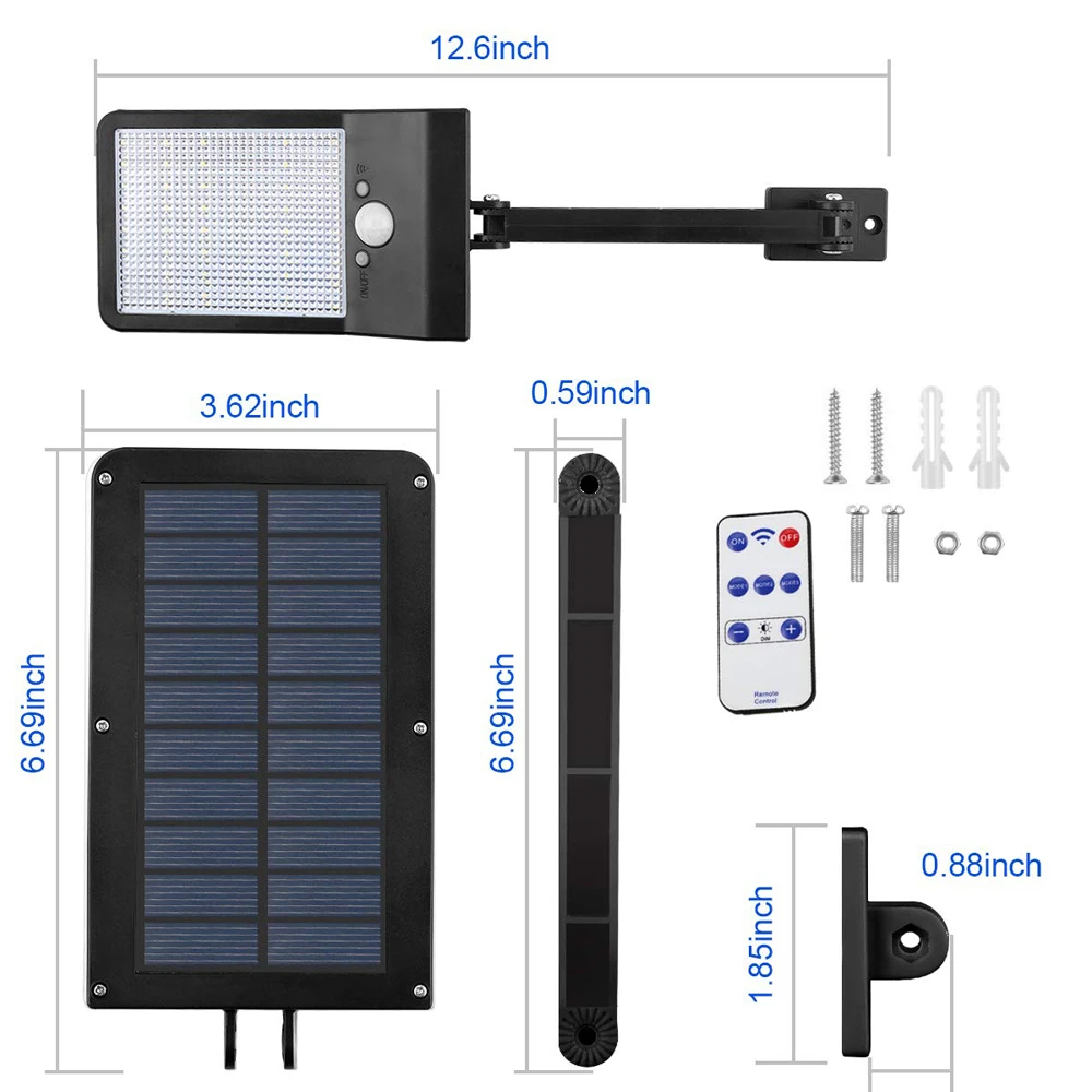 KDL-Solar Lamp-Becuri Spoturi Corp-Motion-Senzor Solar-Lumina de 48 de Led-uri Impermeabil în aer Liber PIR3