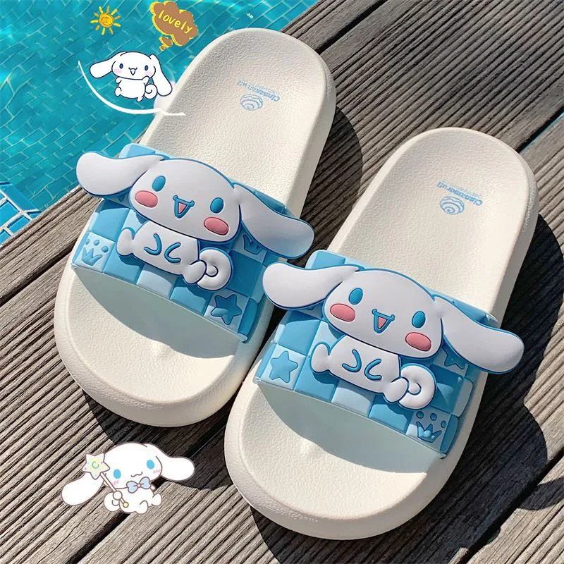 Kawaii Sanrio Hello Kitty Lucruri Cinnamoroll Kuromi Drăguț De Vară Papuci De Casă Desene Animate Non-Alunecare De Sandale Fete Anime Cadou Jucarii Copii3