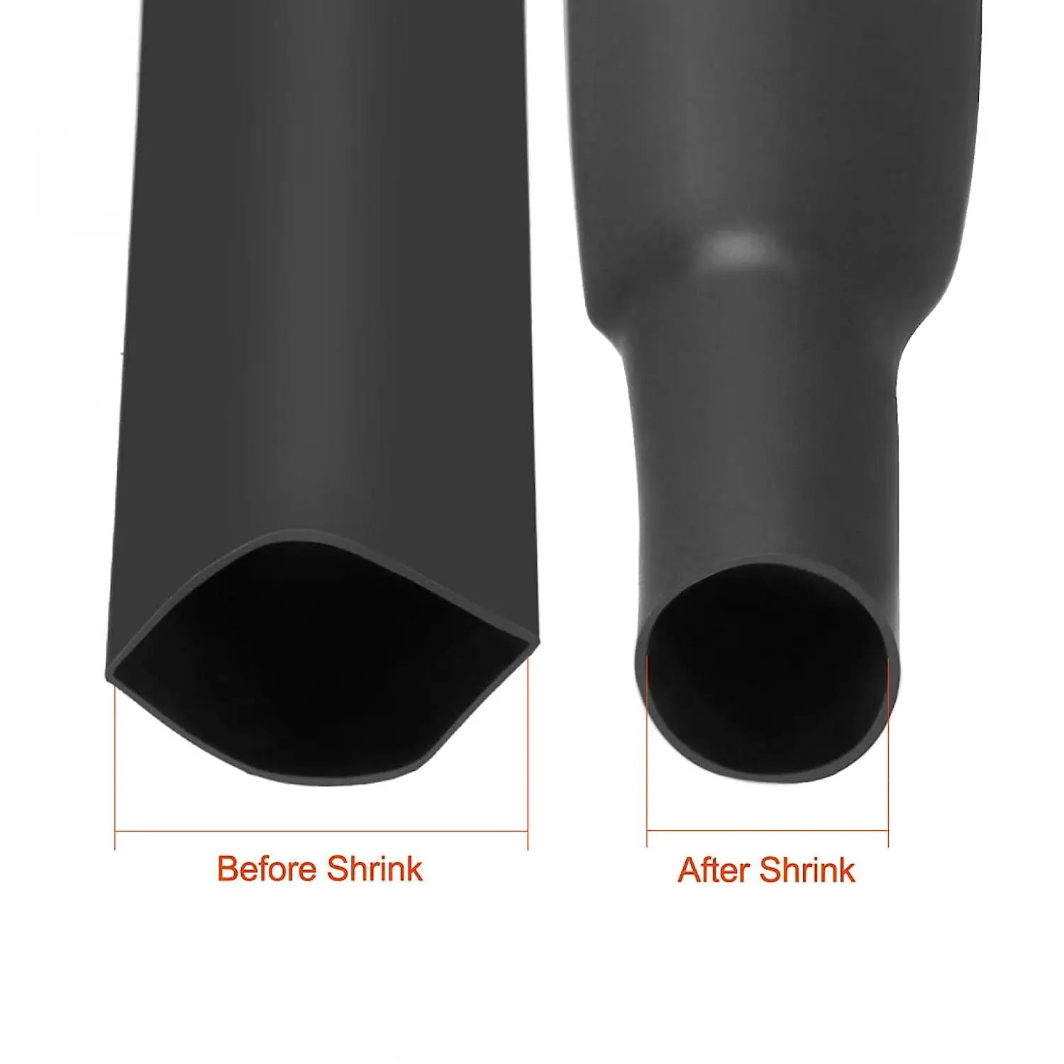 Keszoox Heat Shrink Tubing 5/16 inch(8mm) Dia 12,5 mm Plat Lățime de 2:1 de Căldură Psihiatru Tub de Sârmă Folie 3.3 ft Clar3