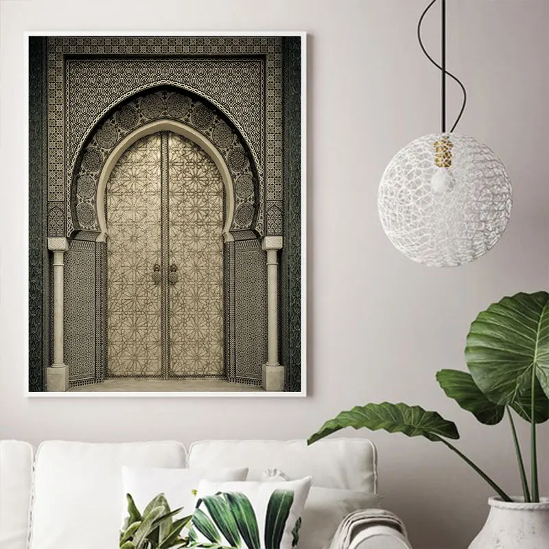 Maroc Ușa arabă Picturi Decorative Arhitectură Canvas Postere Islamic Perete Imagini de Artă Amprente pentru Living Decor Acasă3