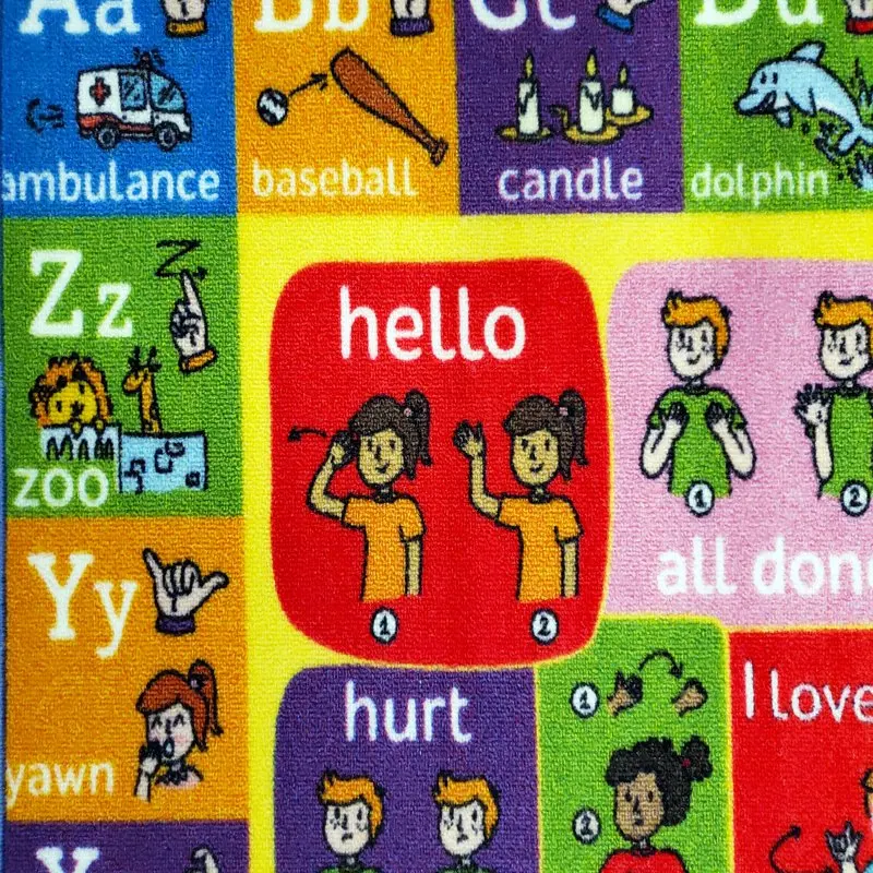 Minunat și plin de culoare ABC Alfabet Limbajul Semnelor de Învățământ din Polipropilenă Copii, Zona Covor (3'3 x 4'7) pentru Învățarea Distracție și să S3