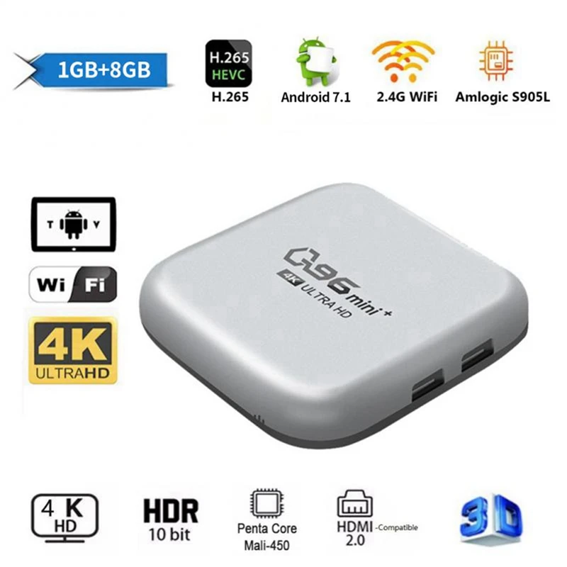 Noi 3X Q96 Mini Plus Tv Box 5G + Wifi Smart Tv Box Amlogic S905W 4 Core 64Bit 4Gb + 32Gb Wifi Player Media UE Plug3
