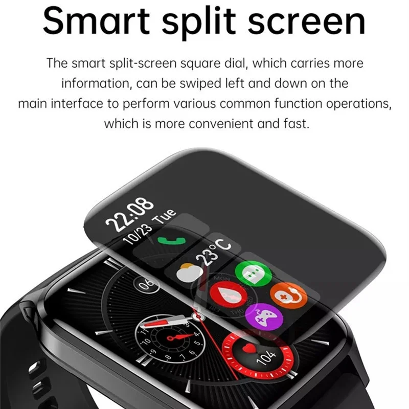 Noi HK23 Bluetooth Apel 1.85 Inch Split Screen Personalizat AI Voce Inima Rata de Tensiunii Arteriale de Oxigen Impermeabil Sporturi Ceas 20233
