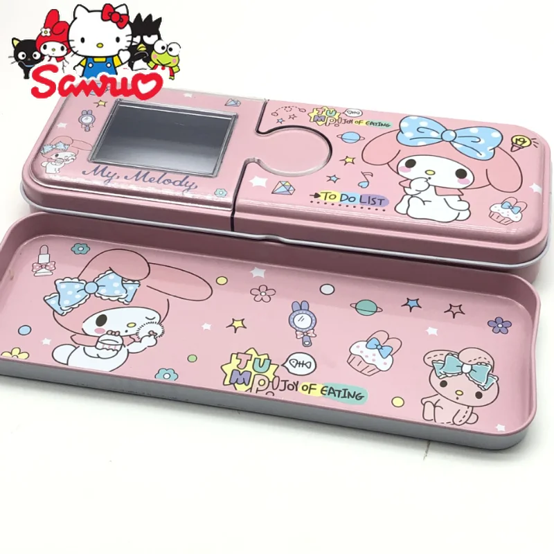 Sanrio Melodie Kuromi Hello Kitty Cinnamoroll Pochacco Student Dublu Deschis Papetărie Fier Caz Pen Cadou Creativ Premiul Creion3