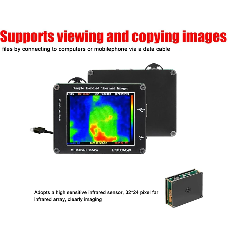 Senzor infraroșu Simplu Termica Rezoluție Definiție Clară Imaging Camera 2.0 Inch LCD 240X320 -40℃ La 300℃3
