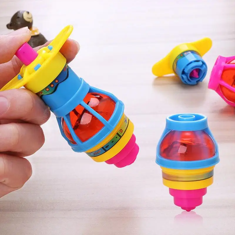 Stralucitoare titirez Creative pentru Copii de Rotație Jucărie Cu Lansator de Colorat Intermitent Lanț Anti-toamna Portabil Rotativ Spin Top3