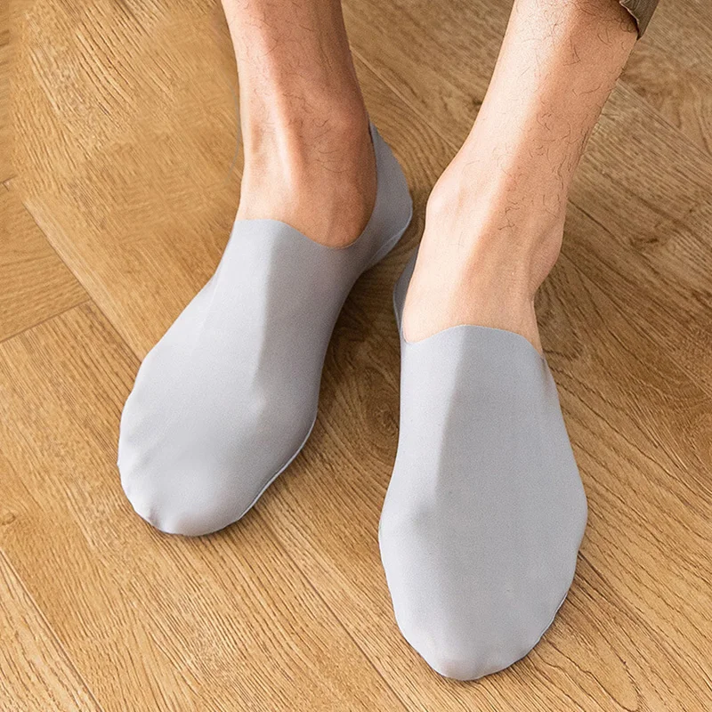Urmați Picioare Șosete Sport Barbati Rularea Sosete Invizibile Pentru Bărbați 5 Pereche Anti-Alunecare, Șosete Bărbați Silicon Unisex De Culoare Solidă De Vară Șosete3