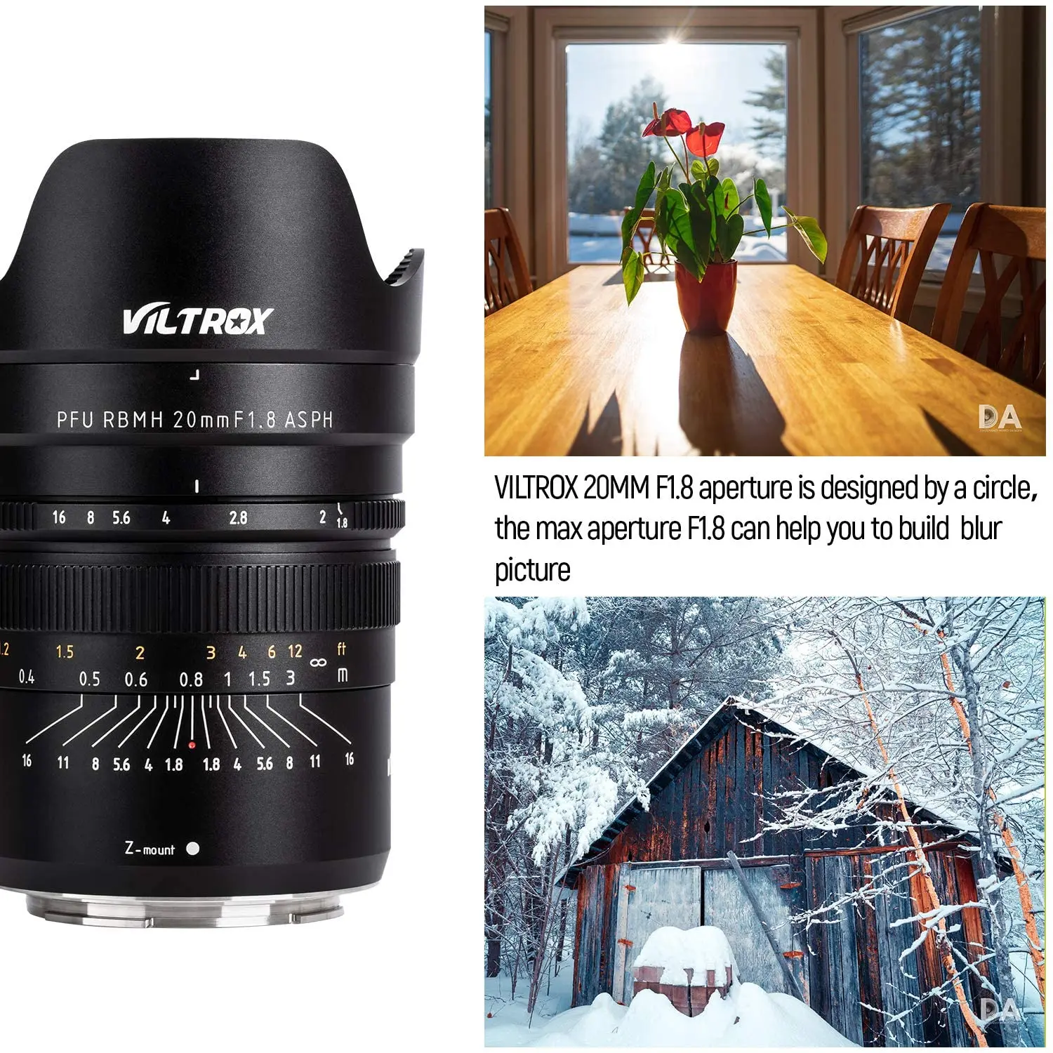 VILTROX 20mm f1.8 E Z Full-Frame cu Unghi Larg Obiectiv Fix Prim Obiectiv pentru Sony E Mount Nikon Z Muntele Mirrorless A7M3 A7S Lentilă aparat de Fotografiat3