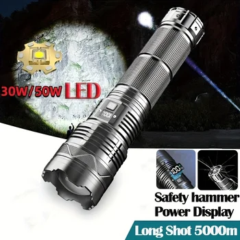 Mare Putere Led-uri Lanterne USB Reîncărcabilă Lampă Portabilă Edc Laser Lanternă Tactică de autoapărare Lumină în aer liber Camping Lanterna