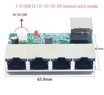 Mini PCBA 5 Porturi Networkmini ethernet modulul 10/100Mbps 5V 12V 15V 18V 24V