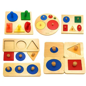 Stil Nou Copii Copil Jucărie Din Lemn De Învățare Formă Geometrică Panouri Mână Apucând Consiliul De Pregătire Preșcolară De Învățare De Învățământ De Jucărie