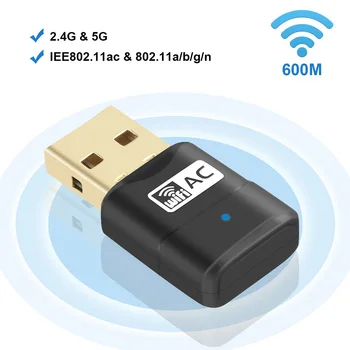 600Mbps WiFi Adaptor USB 802.11 ac de Rețea Wireless Dongle cu Dual Band 2.4 GHz (150Mbps) /5GHz (433Mbps)