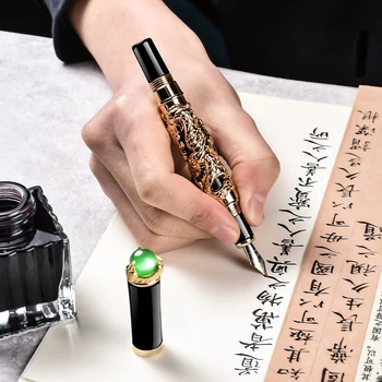 Jinhao Dragon Stilou de Înaltă Calitate de Epocă Caligrafie de Afaceri de Lux Cadouri pentru Scris, Rechizite Picătură de Transport maritim