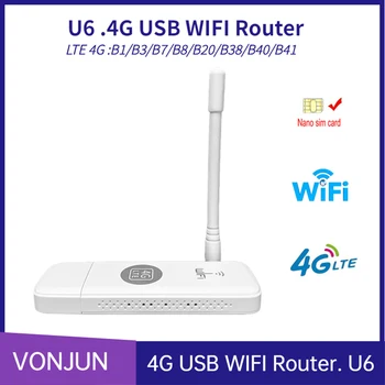 4G Router WiFi Portabil LTE USB Modem 4G, Nano-SIM Card 150Mbps cu Antena WiFi de Buzunar MIFI Hotspot USB Dongle