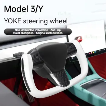 Modelul 3 Sr+ Modelul Y Jugul Volan Încălzit Retrofit pentru 2020 2021 2022 Tesla Model3 Fibra de Carbon Volan