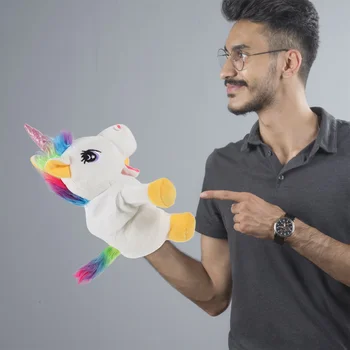 Unicorn Păpușă de Mână DIY Povestiri Jucărie de Învățământ Creativ Realiste Copii Copii