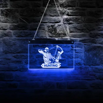 Hunter LED Neon Semn Multi-color LED-uri de Iluminat de Arta de Perete de Vânătoare Semn de Perete pentru Lumina Rece Peștera Lumina Camera Decorare