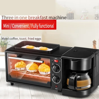 Electric mic Dejun Mașină 9L Automată Multifuncțională tip Sandwich Filtru de Cafea 3 În 1 Cuptor de uz Casnic Tigaie Grill Prăjitor de pâine, Aparat de