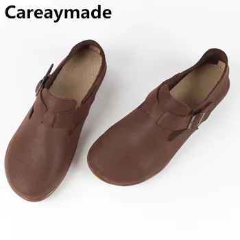 Careaymade-piele naturala lucrate manual pentru Femei pantofi de piele moale, talpa moale Femei Apartamente confortabile leneș singur pantofii mare size35-42