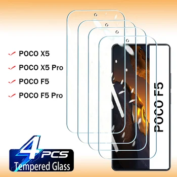 4buc Sticlă Călită Pentru Xiaomi POCO F5 X5 F4 X4 F3 X3 GT Pro Ecran Protector Pentru POCO F5 X5 Pro X5Pro F5Pro Capac de Sticlă de Film
