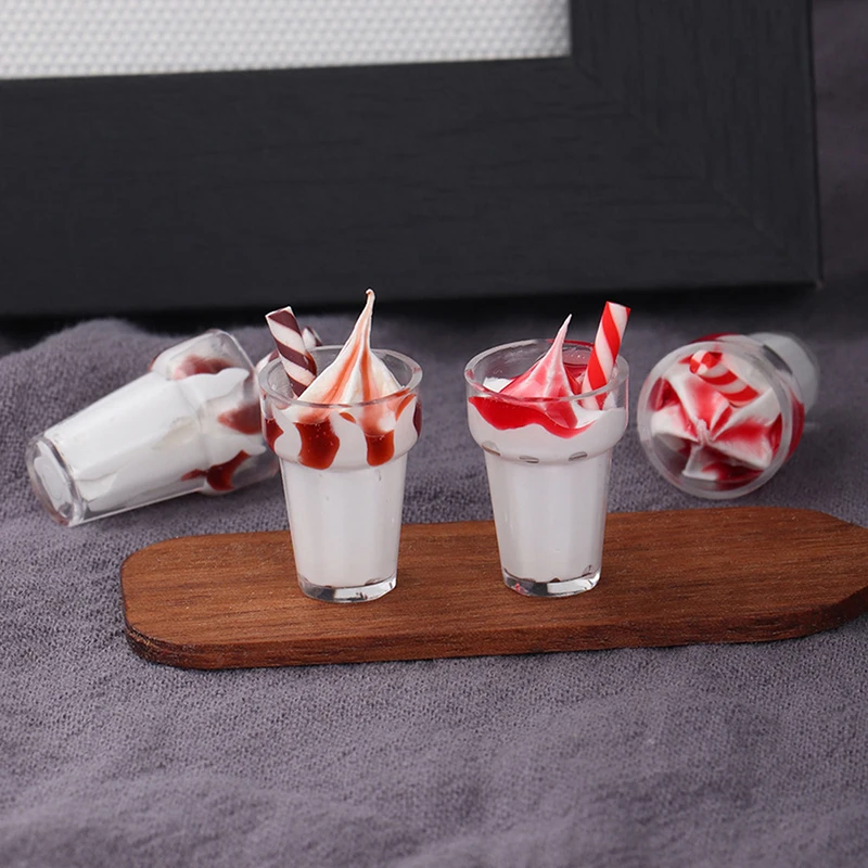 1:12 Casă De Păpuși În Miniatură Înghețată De Casă De Păpuși Bucătărie Alimentare Accesorii Mini Milkshake Cu Inghetata De Bucătărie Jucarii4